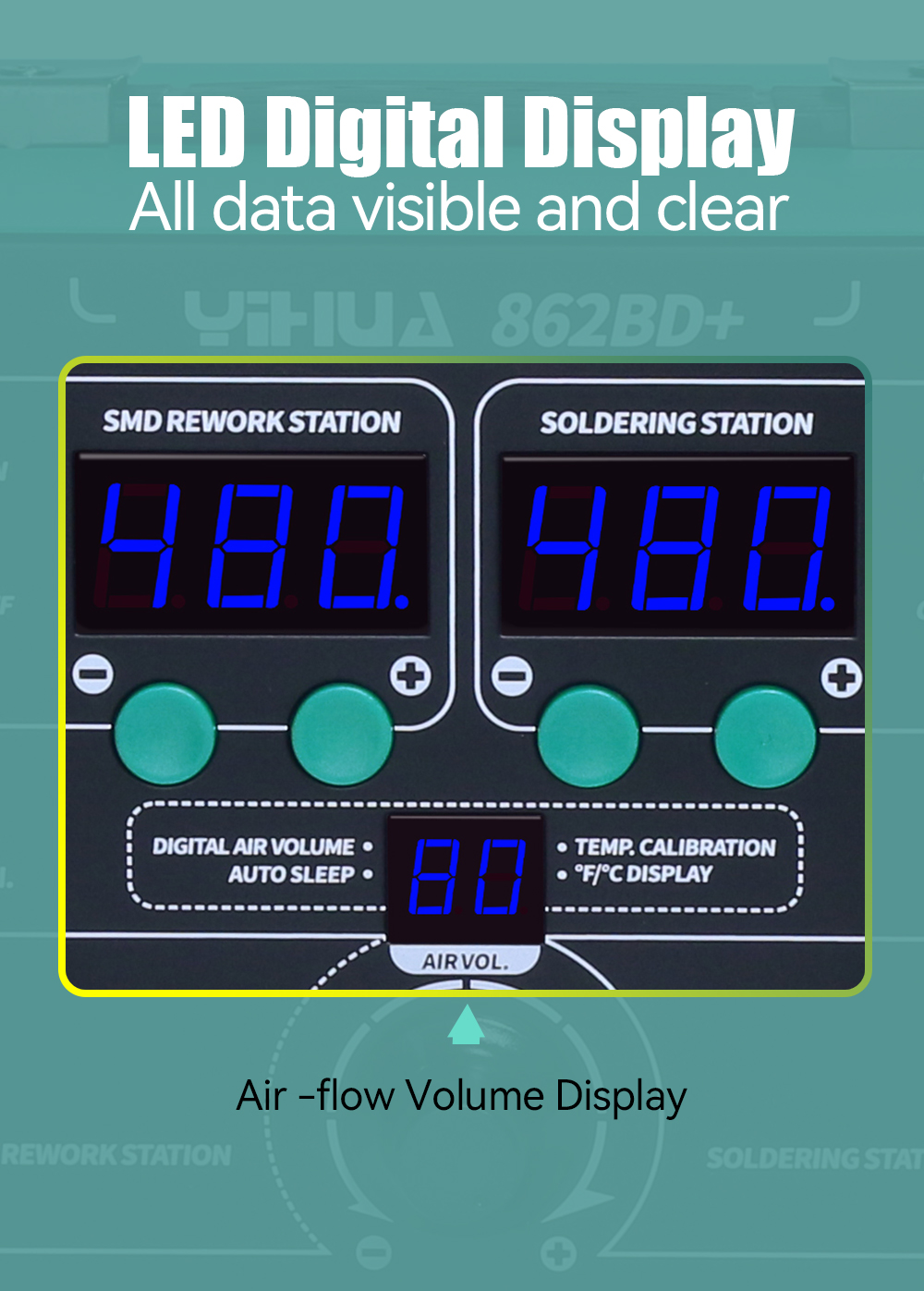 High Power YIHUA 862BD+ Hot Air Gun