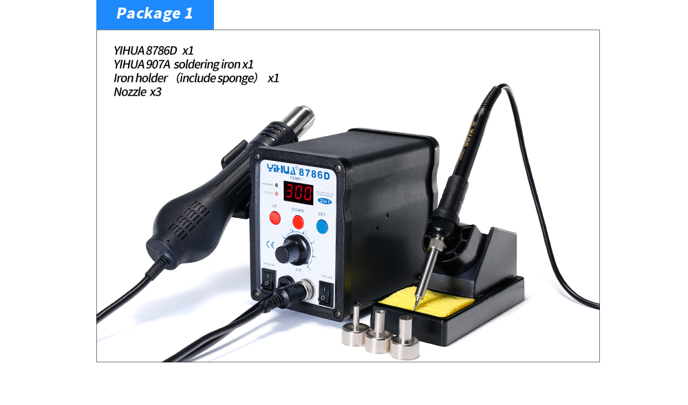 YIHUA 8786D 110V 220V Hot Air Soldering Station  Solderi