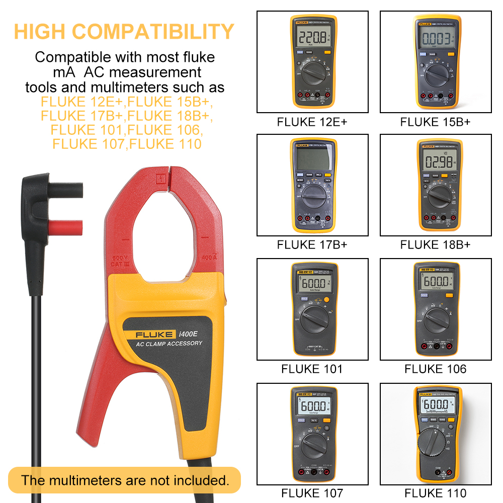 I400E 400A  AC Current Clamp 4mm Banana Plug 