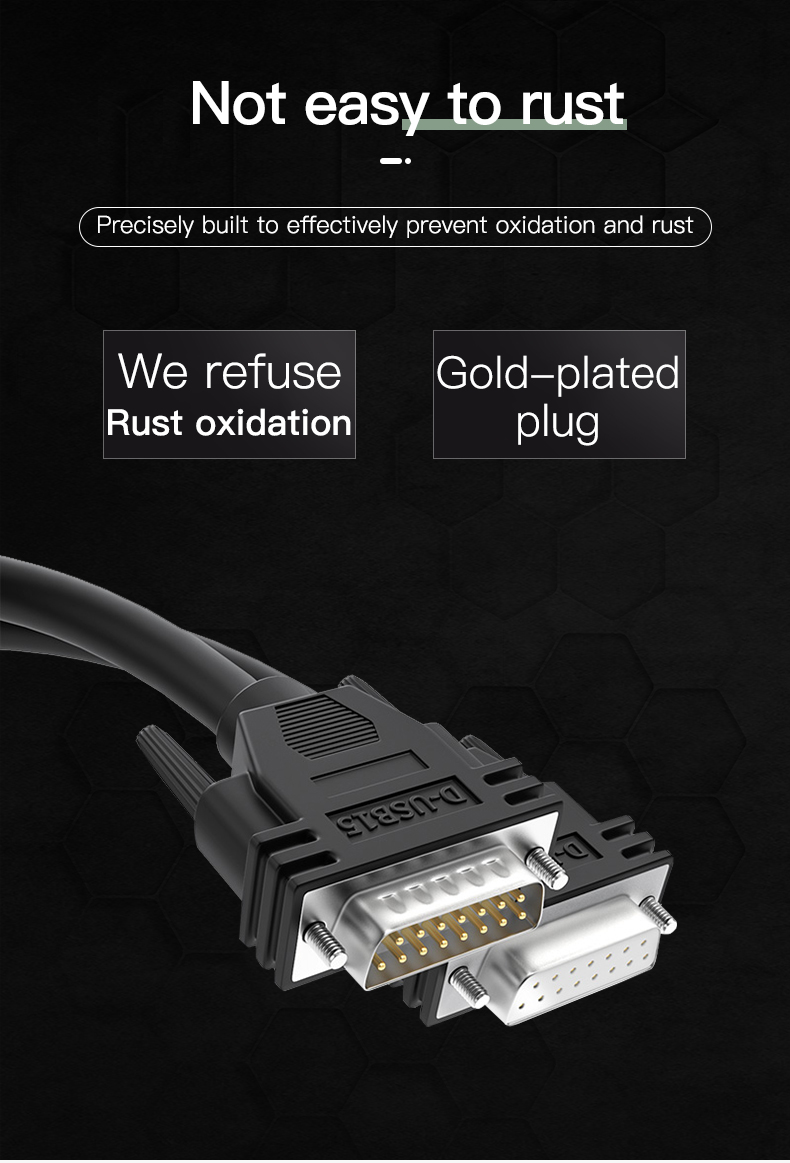 Industrial-grade DB15 cable Male to male to female to fe