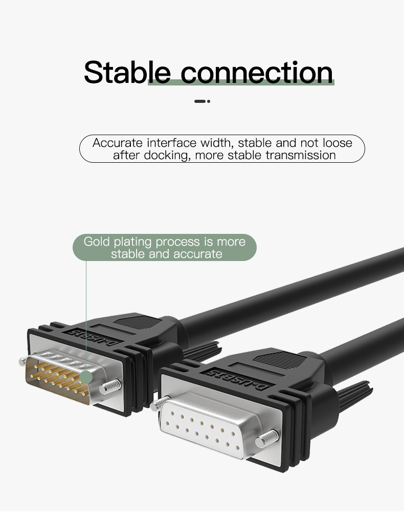 Industrial-grade DB15 cable Male to male to female to fe