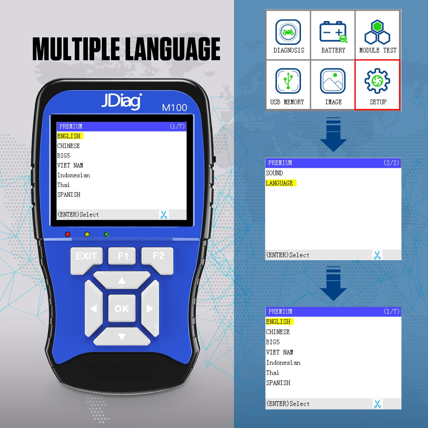 JDiag M100 Motorcycle Diagnostic Tool