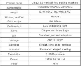 jingji-l2-key-cutting-machine-parameters
