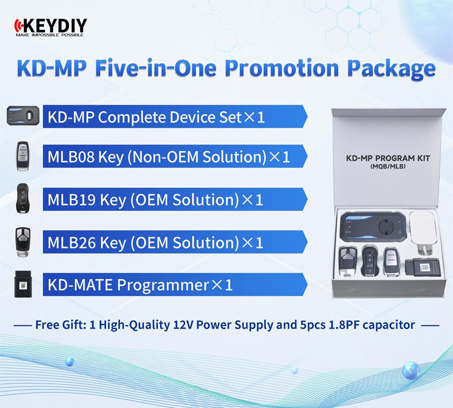 KEYDIY KD-MP 5-in-1 Promotion Package Kit KEYDIY KD-MP + KD-MATE + MLB08 + MLB19 + MLB26 Remotes