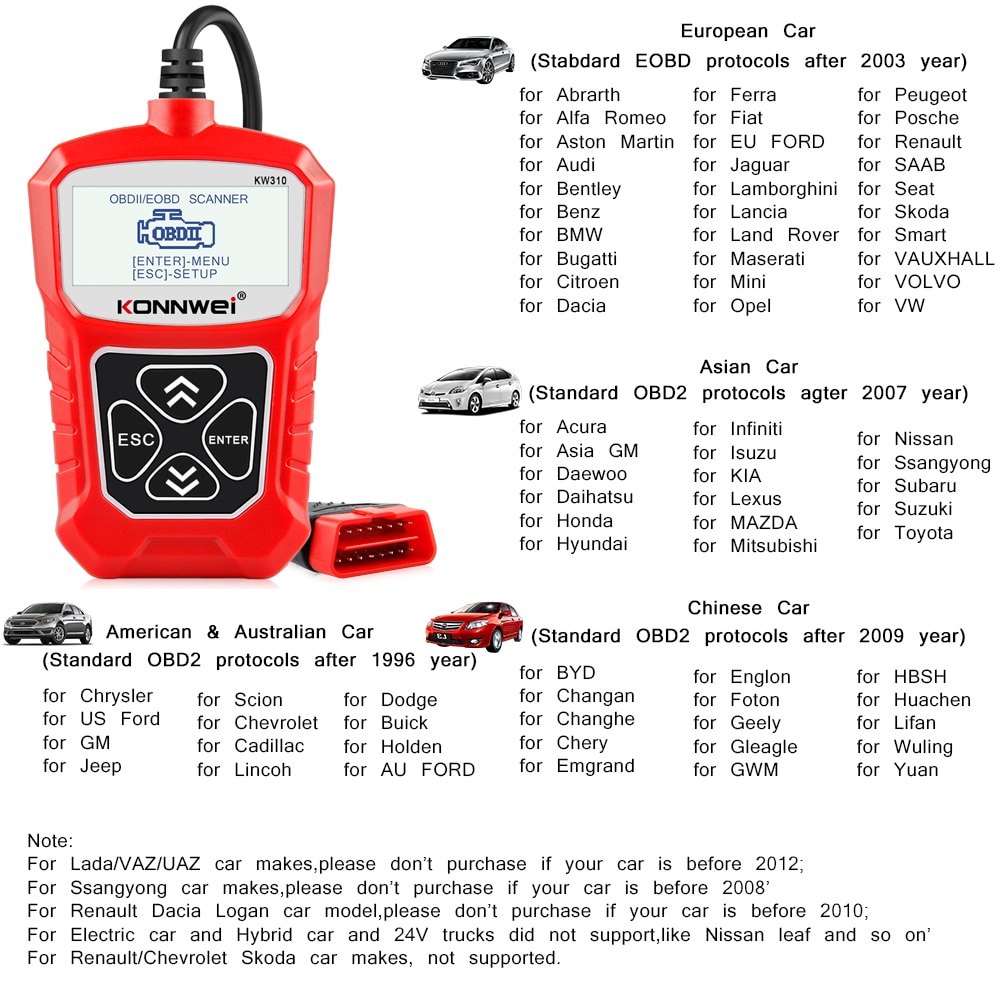 KONNWEI KW310 OBD2 Scanner