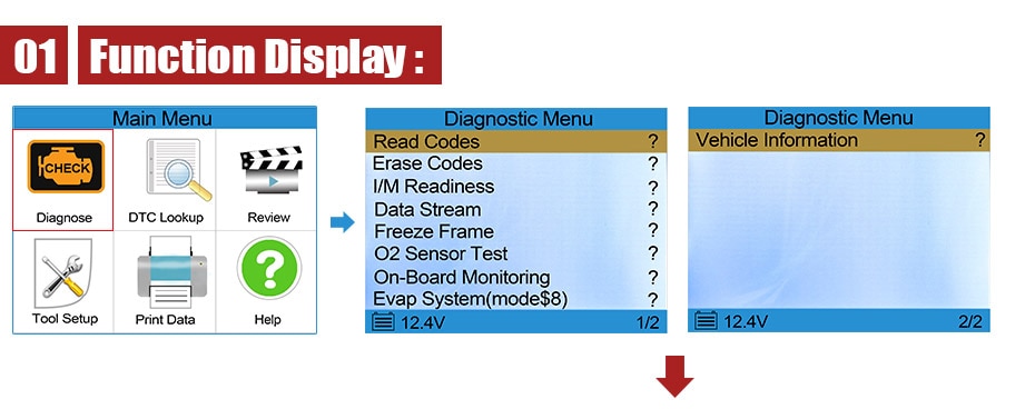 KONNWEI KW830 OBD 2 EOBD CAN Scanner