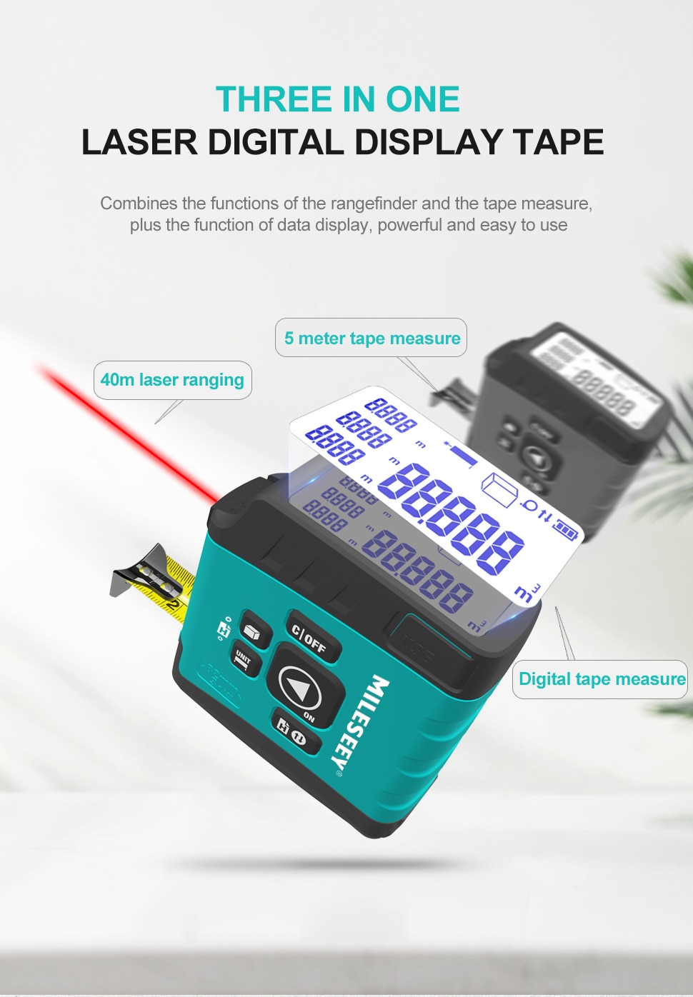Laser rangefinder DT20 3-in-1 laser distance meter