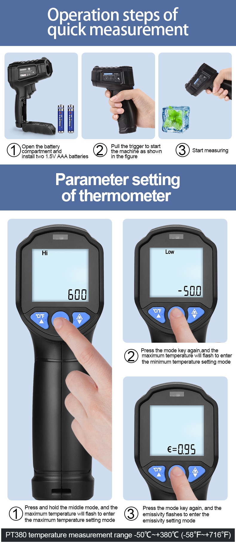 PT380&PT600 Laser Thermometer