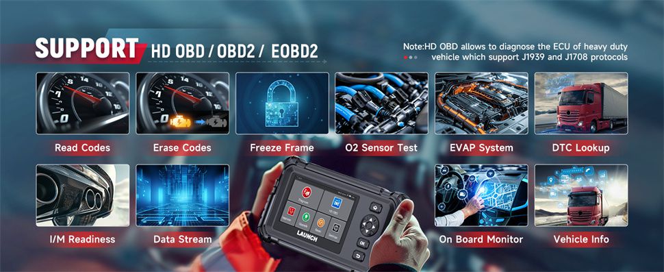Launch CRP129 HD Heavy Duty Truck Scanner 