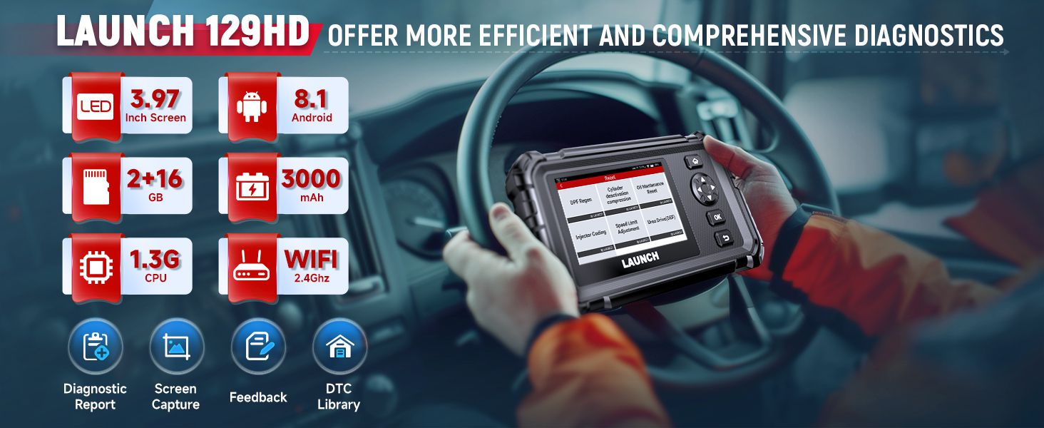 Launch CRP129 HD Heavy Duty Truck Scanner 