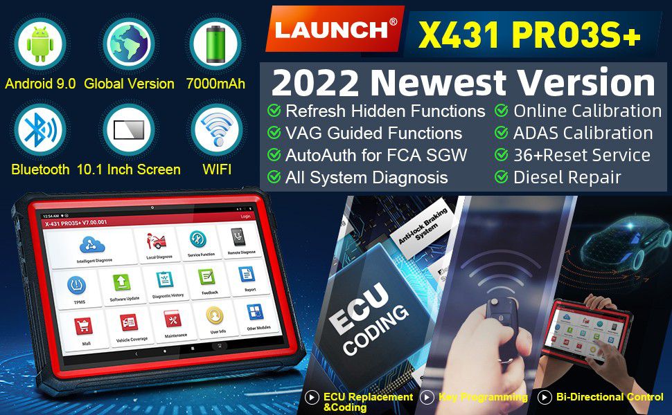 LAUNCH X431 Pro3s Plus OBD2 Diagnostic Scanner