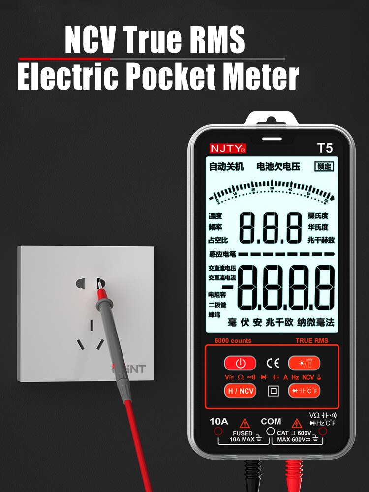 T5 LCD Display 6000 Counts Digital Multimeter