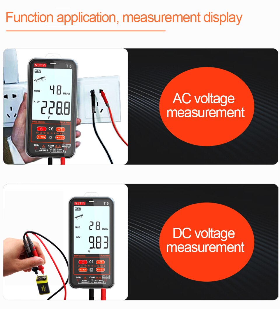 T5 LCD Display 6000 Counts Digital Multimeter