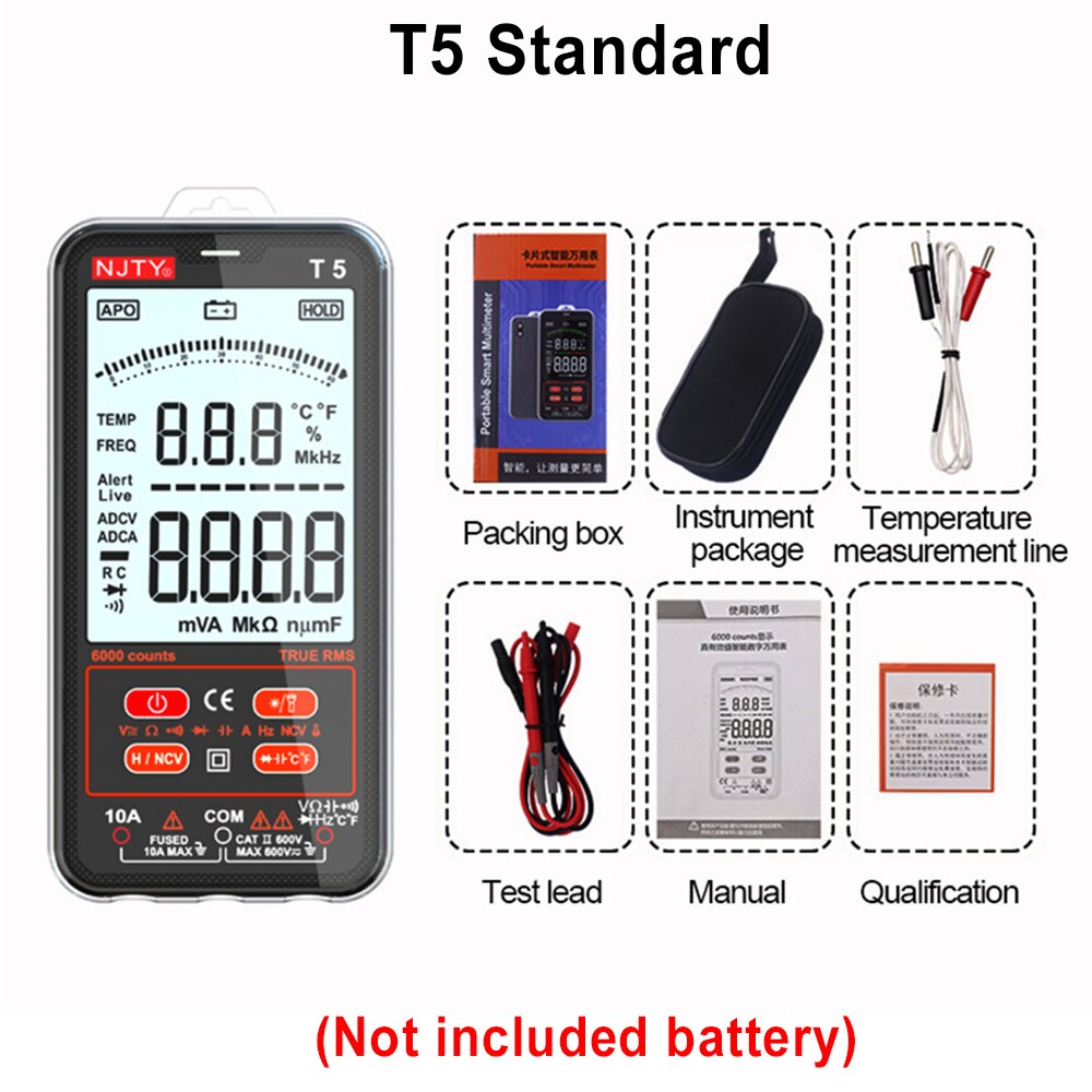 T5 LCD Display 6000 Counts Digital Multimeter