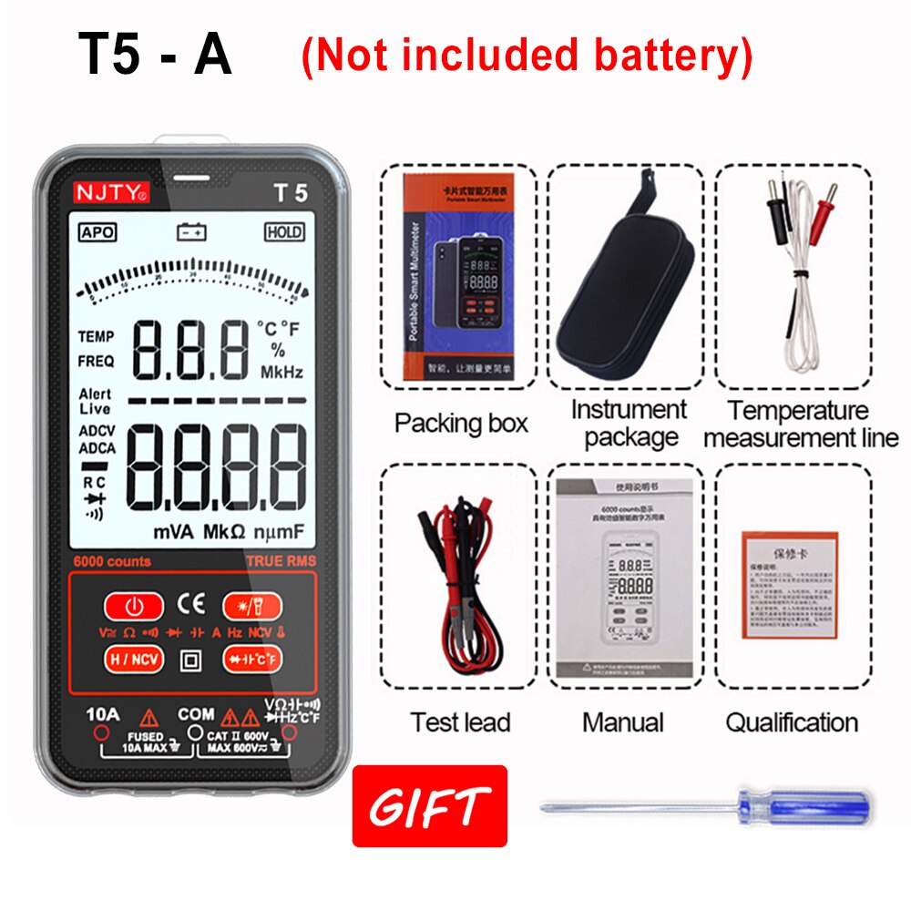 T5 LCD Display 6000 Counts Digital Multimeter