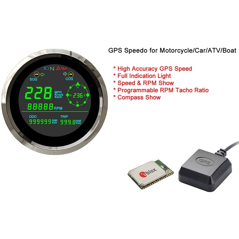 New 85mm LCD GPS Speedometer