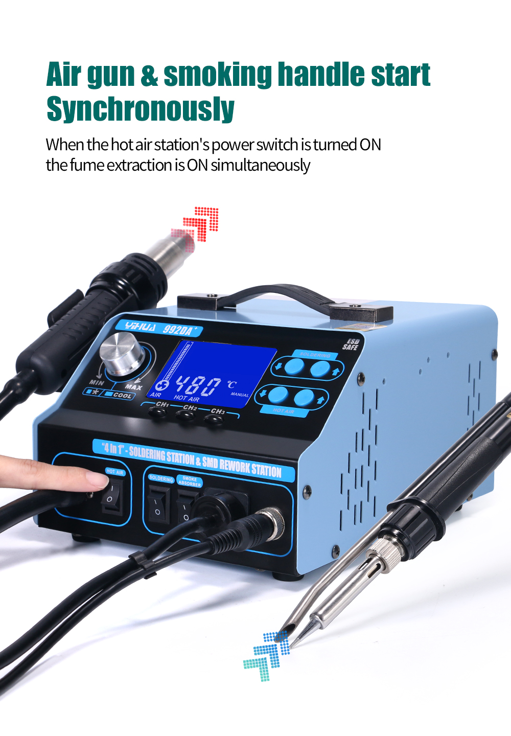 YIHUA 992DA+ LCD Soldering Station 