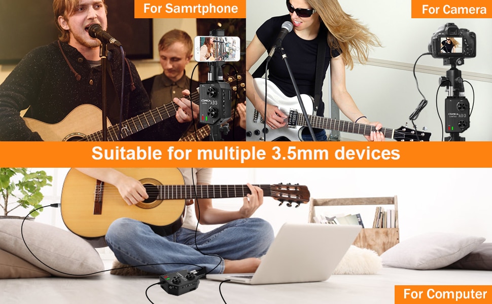 LINKFLEX AD3 XLR/3.5mm/6.35mm Microphone/Guitar Preamp A