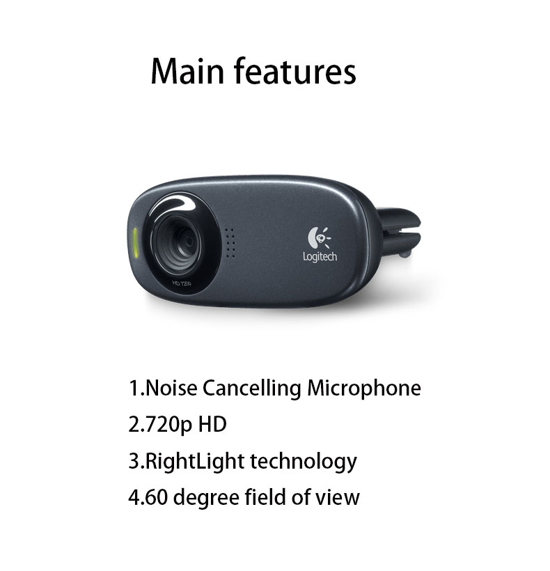 New Logitech C310 HD Webcam 720P Built-in Micphone USB2.