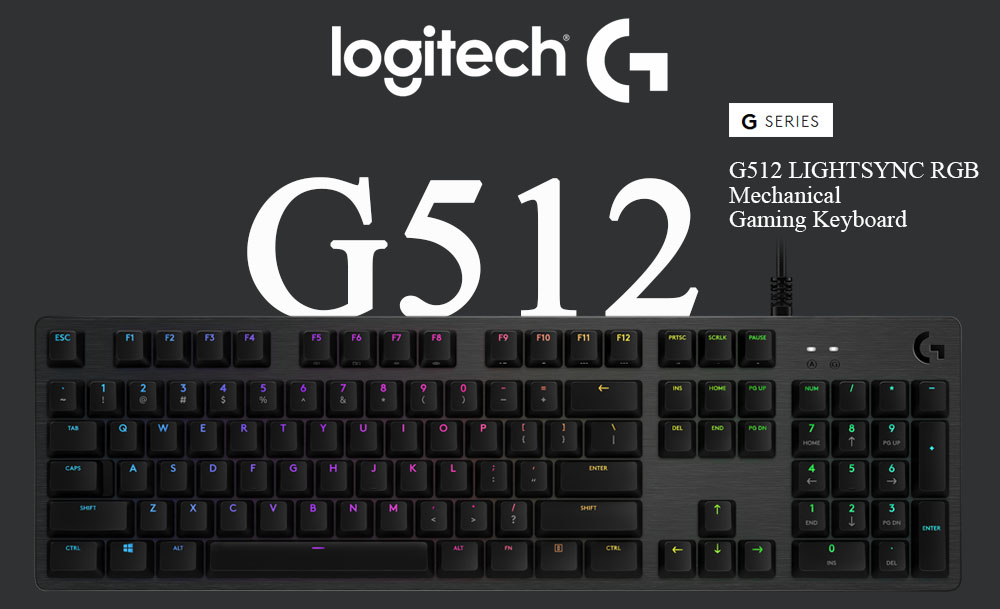 Logitech G512 Mechanical Gaming Keyboard LIGHTSYNC RGB W