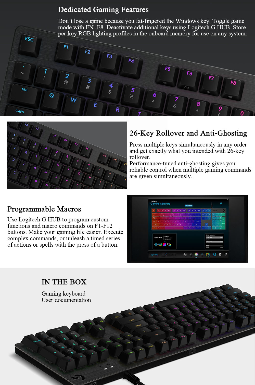 Logitech G512 Mechanical Gaming Keyboard LIGHTSYNC RGB W