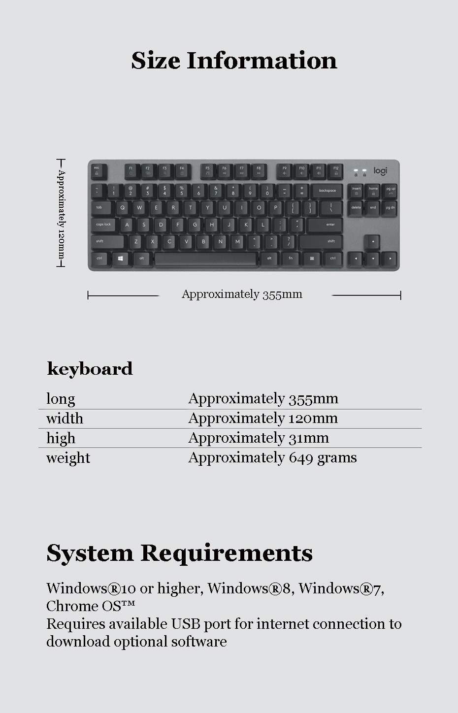 Logitech K835 Mechanical keyboard TKL Wired Gaming Keybo