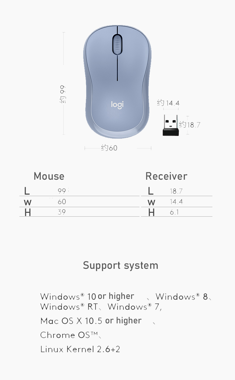 Logitech M221 Wireless Silent Mouse 3 Buttons Computer 