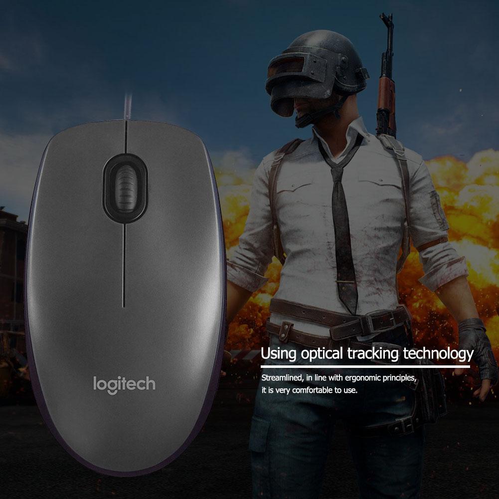 Logitech M90 Wired Mouse Ergonomic Design Optical Mouse 