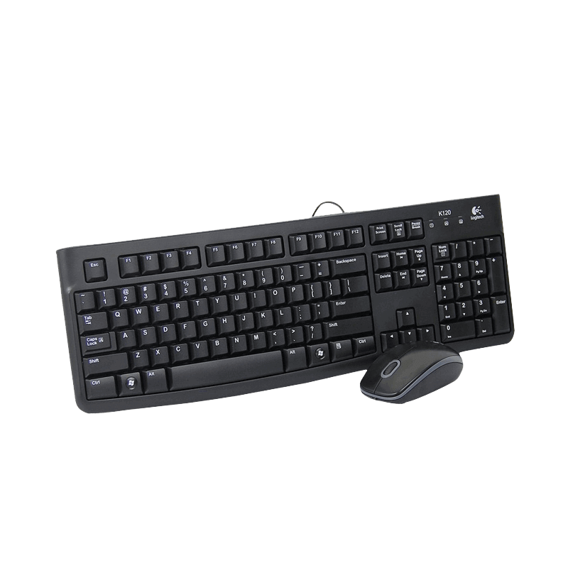 Logitech MK120 Wired Keyboard Mouse Combo Key Mice Sets 