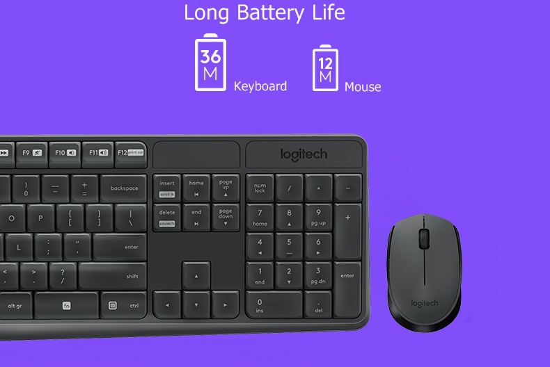 Logitech MK235 Wireless Keyboard Mouse Combo Full-size 2