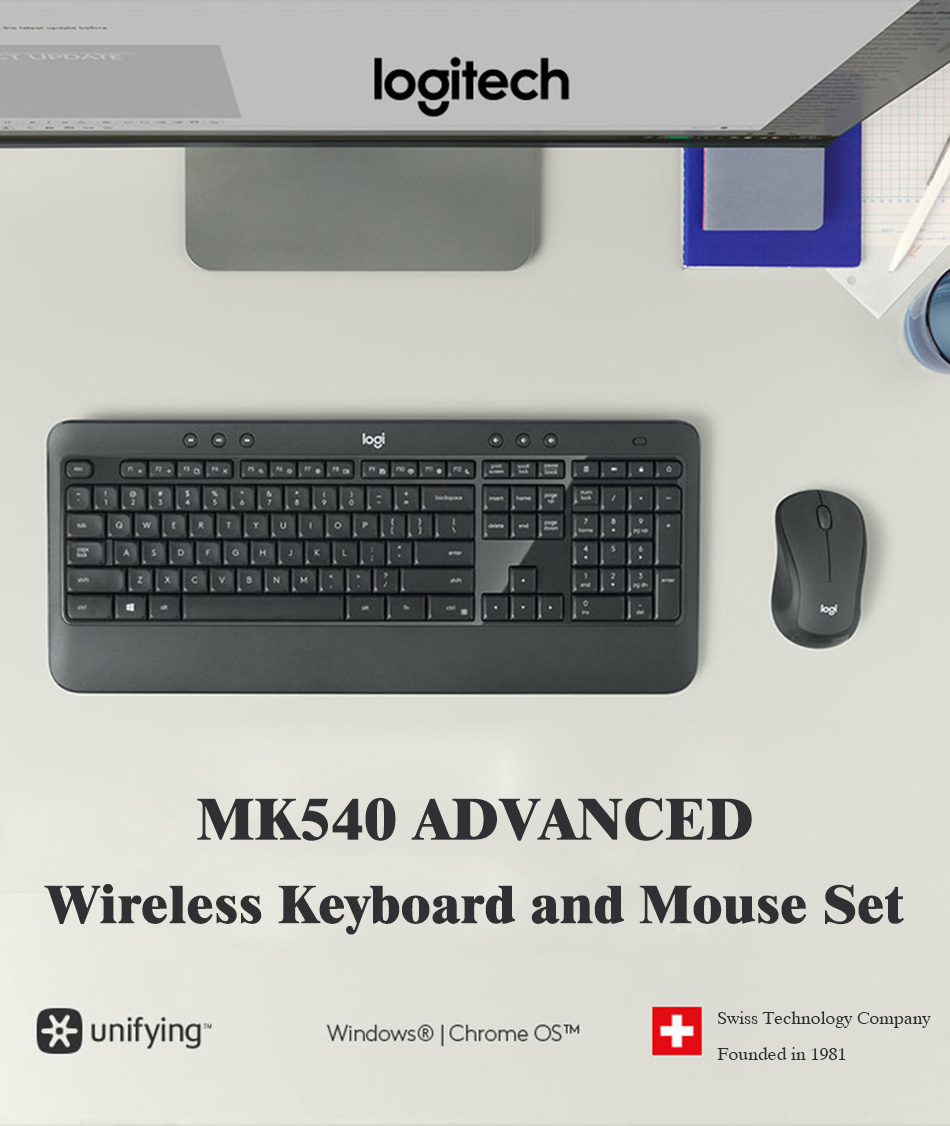 Original Logitech MK540 Wireless Keyboard Mouse Combos M