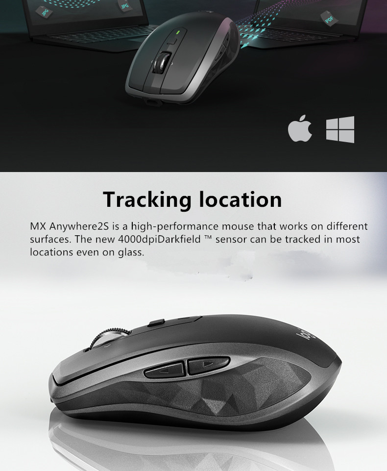 Logitech MX Anywhere 2S Wireless Bluetooth Mouse 2.4GHz 