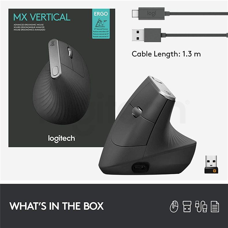 Logitech MX Vertical Wireless Bluetooth Mouse Ergonomic 