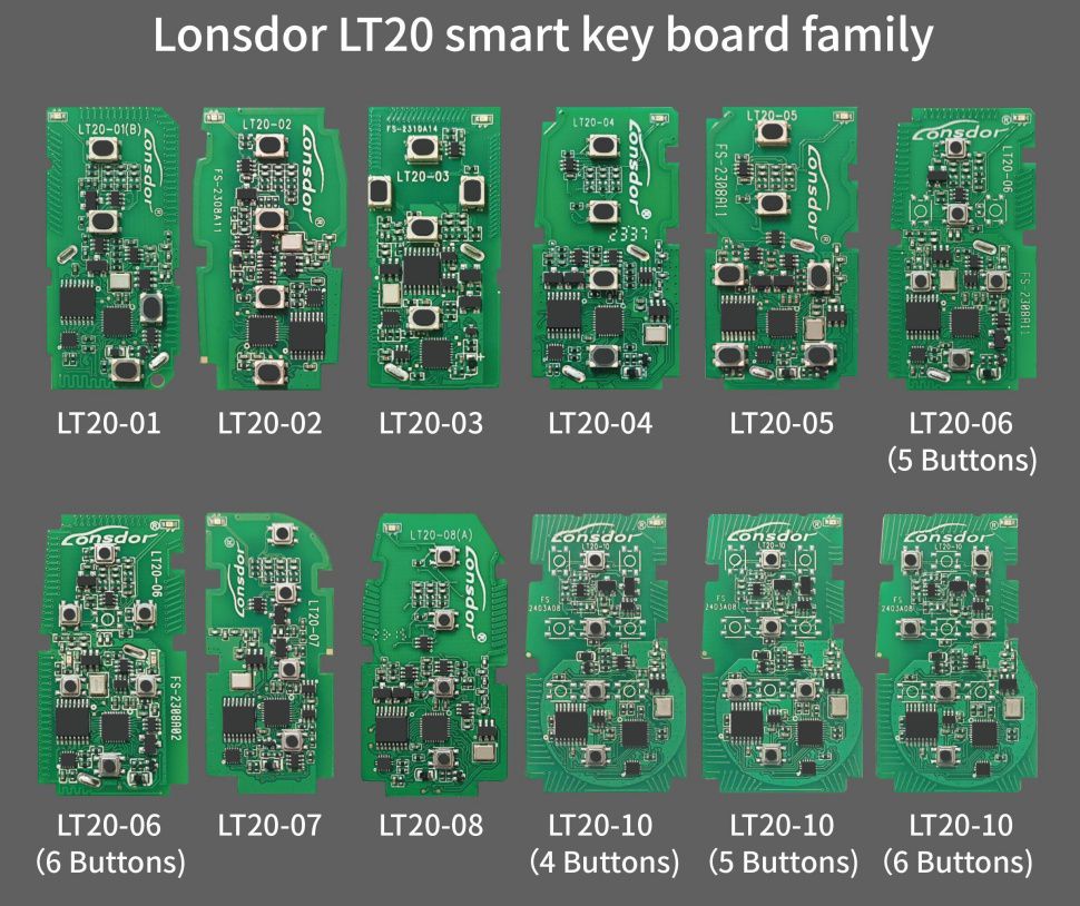 Lonsdor LT20 Series LT20-01/02/03/04/05/06/07/08/10 8A+4D Universal Smart Key