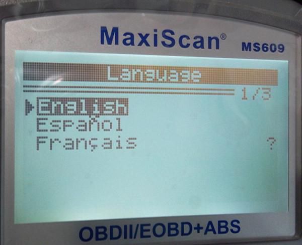 MS609 OBDII/EOBD Scan Tool language