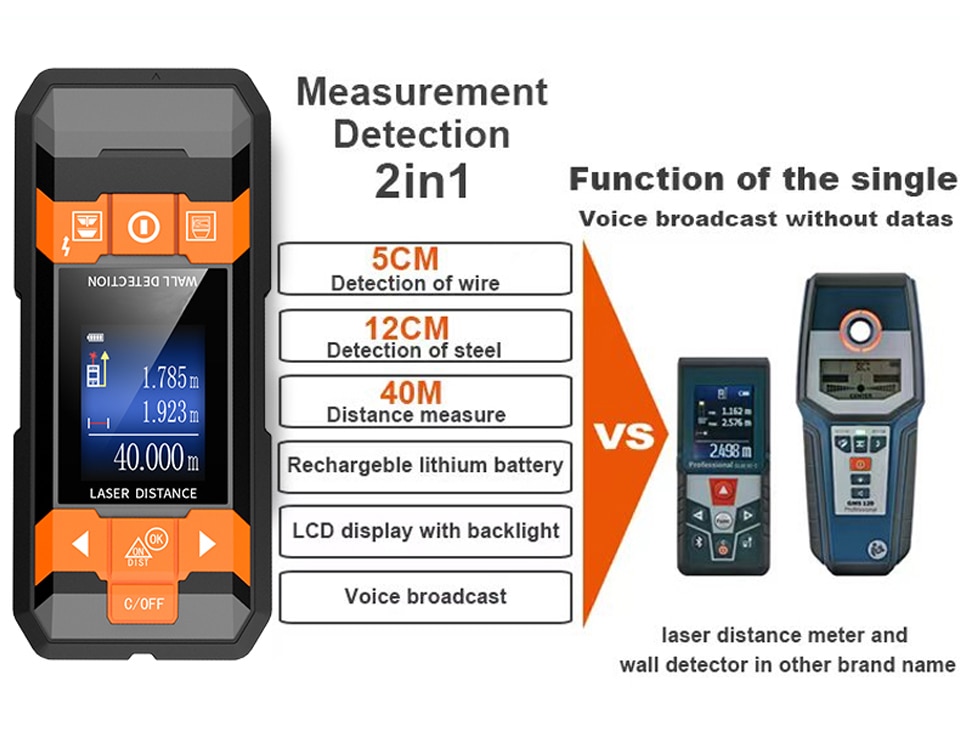 Metal Detector Wiring Detector Laser Distance Meter