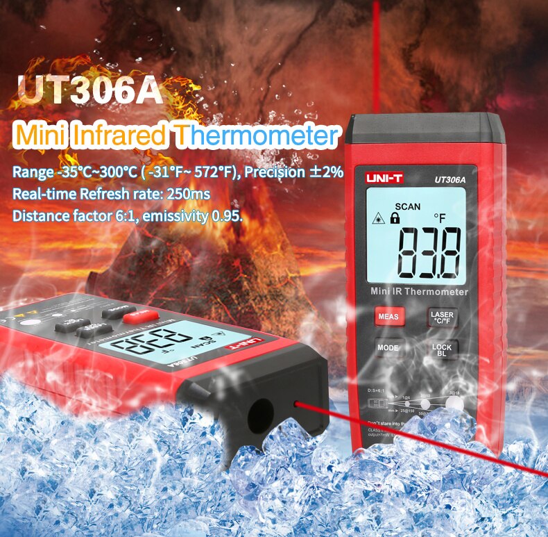 UNI-T UT306A Mini LCD Infrared Thermometer
