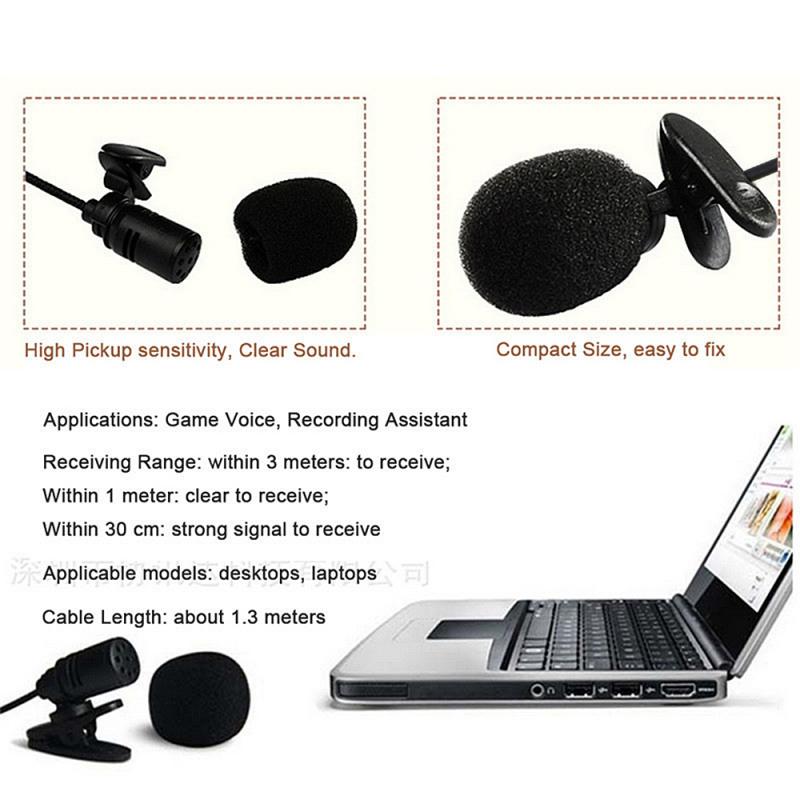 Mini Portable Clip-on Microphone Condenser 