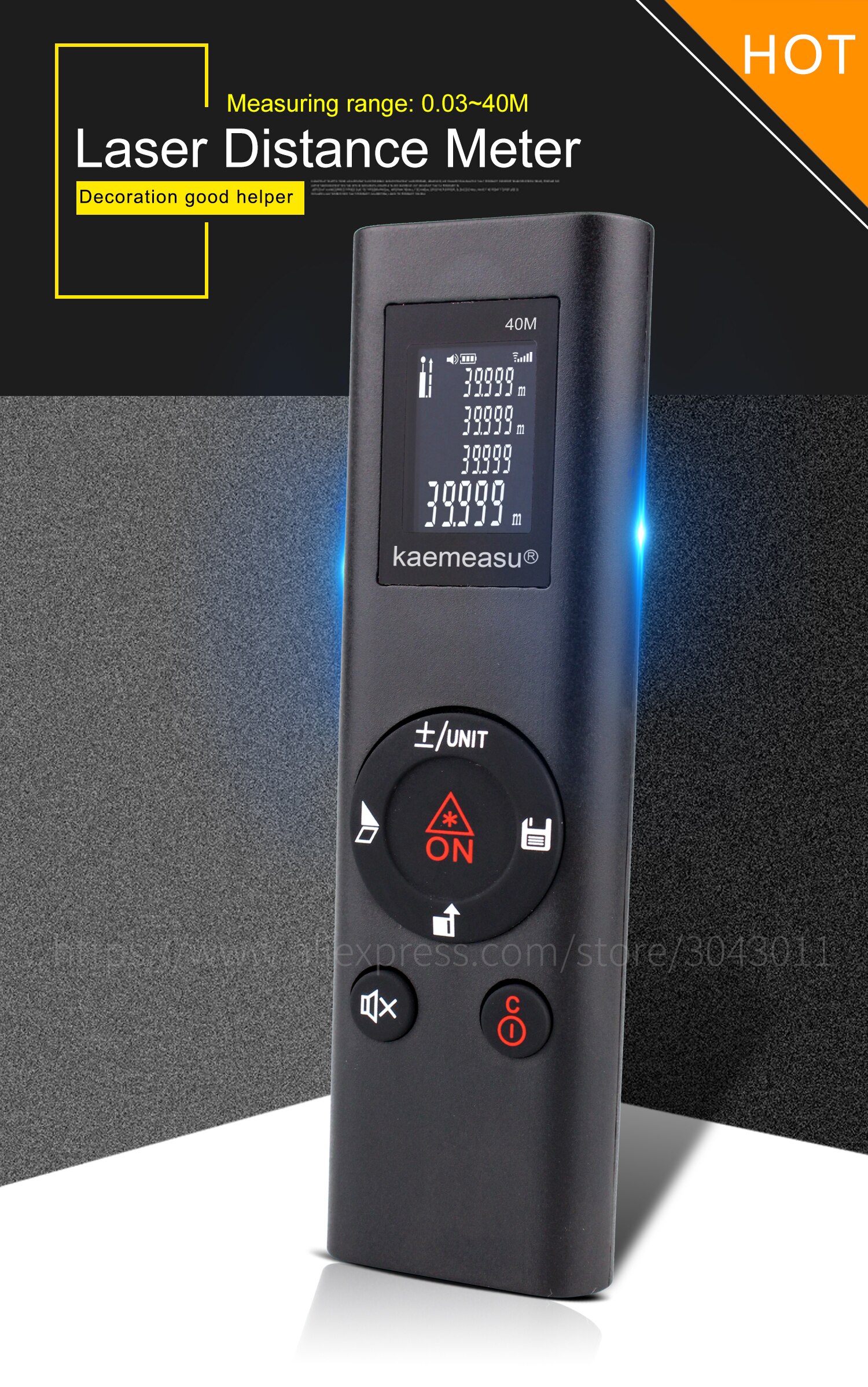 KM-MN40 Mini USB Rechargeable Laser Distance Meter