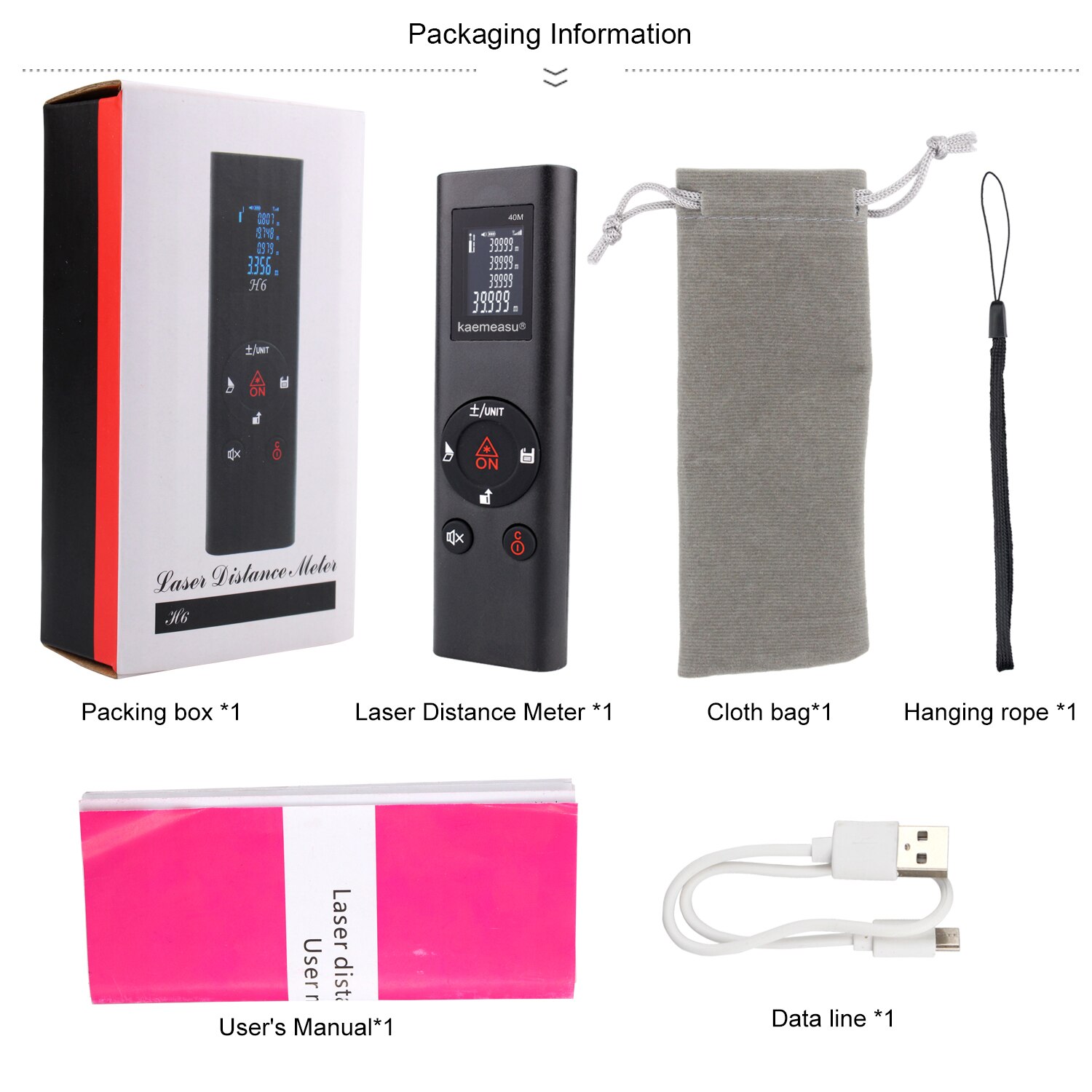 KM-MN40 Mini USB Rechargeable Laser Distance Meter