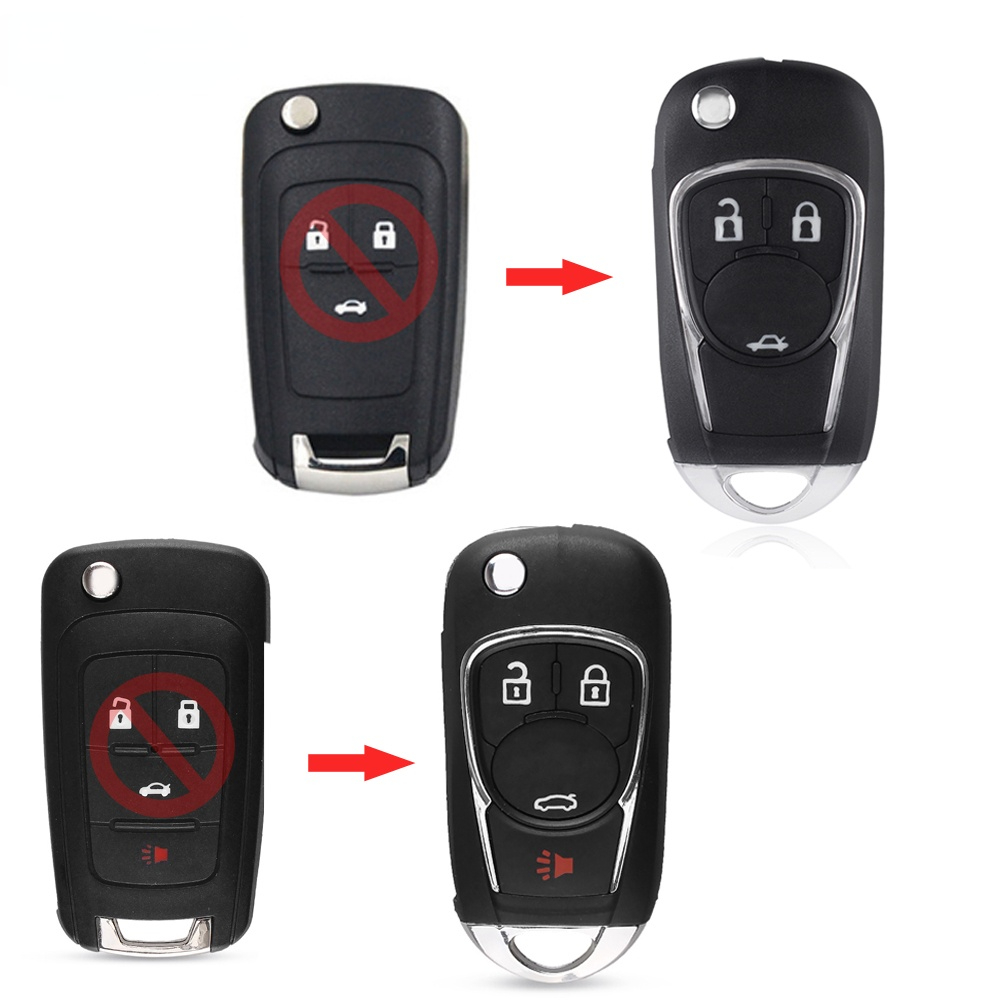 Modified Remote 2/4 Buttons Folding Flip Car Key Cover 