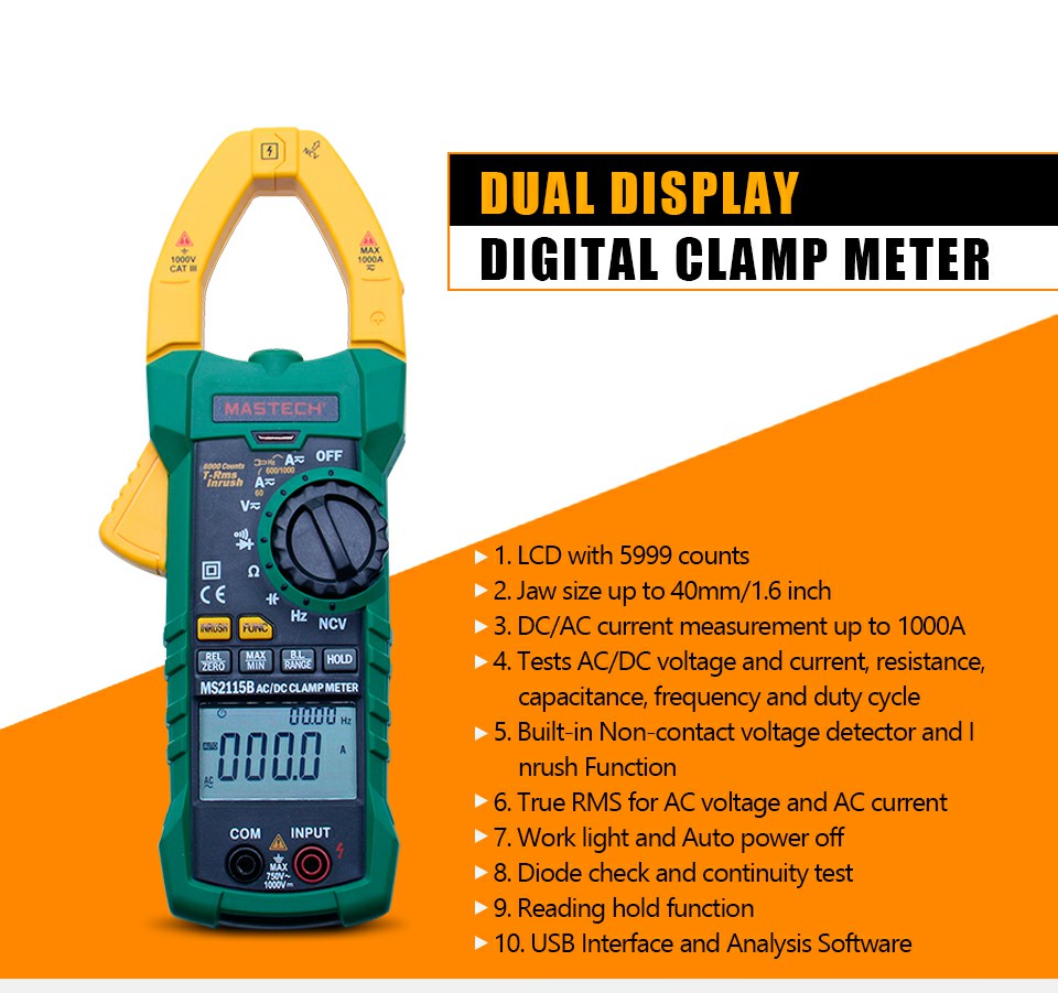 MS2115B Digital current clamp meter