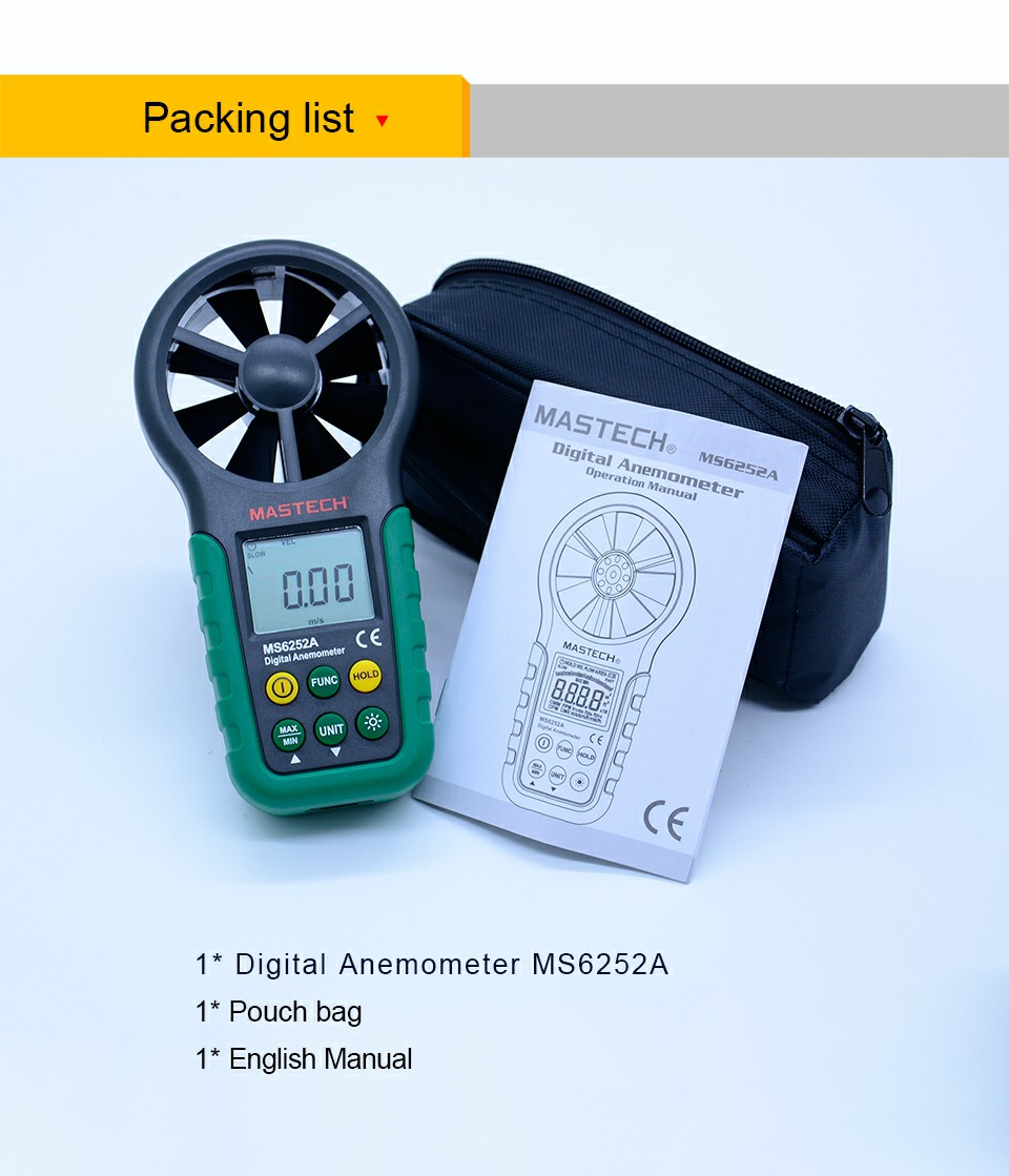 MS6252A Handheld Digital Anemometer Wind Speed Meter