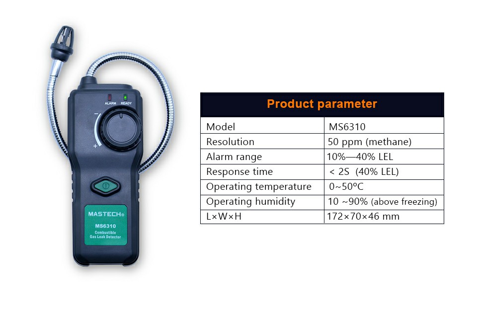 MS6310 Portable Combustible Gas Leak Detector Tester