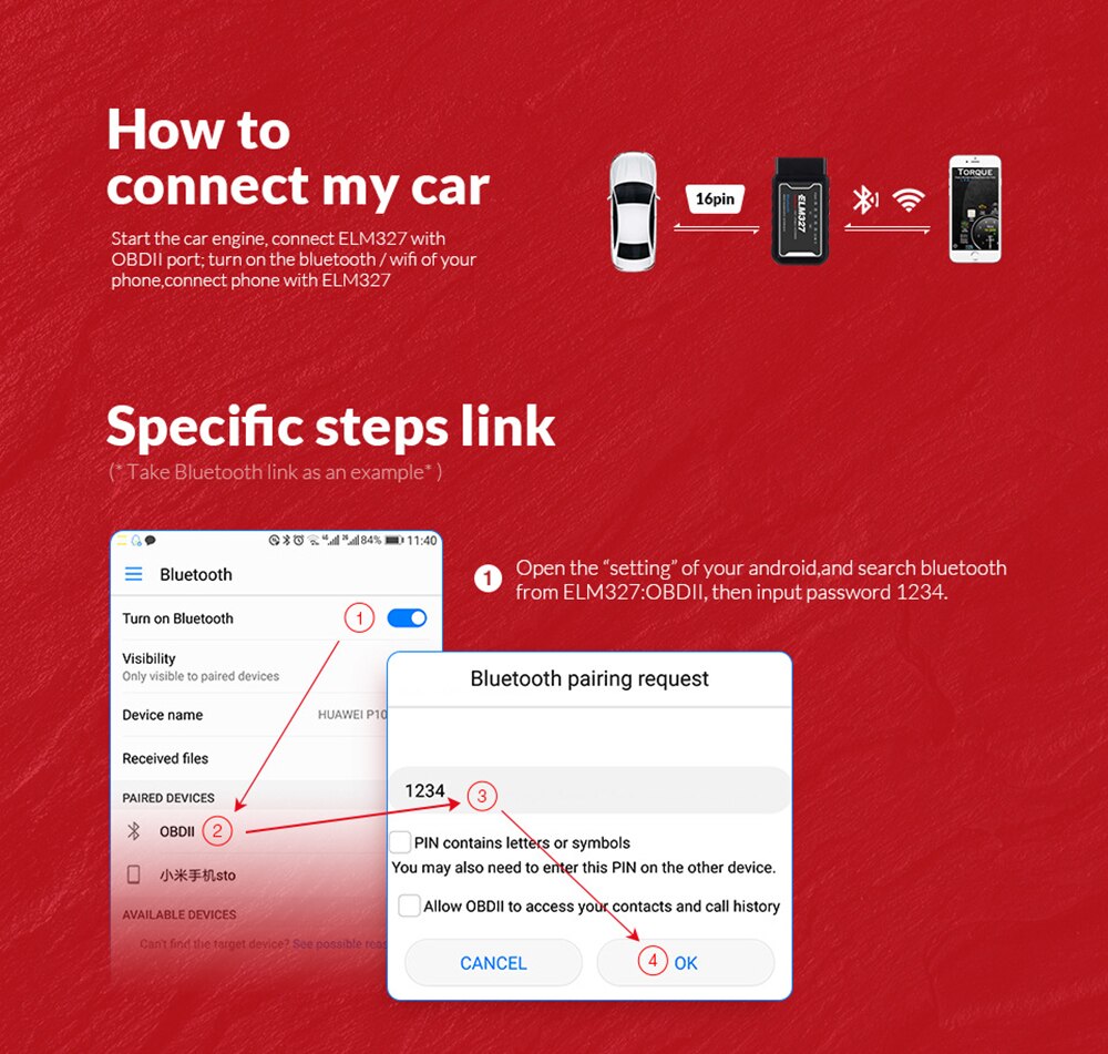 OBD2 ELM327 Bluetooth Scanner