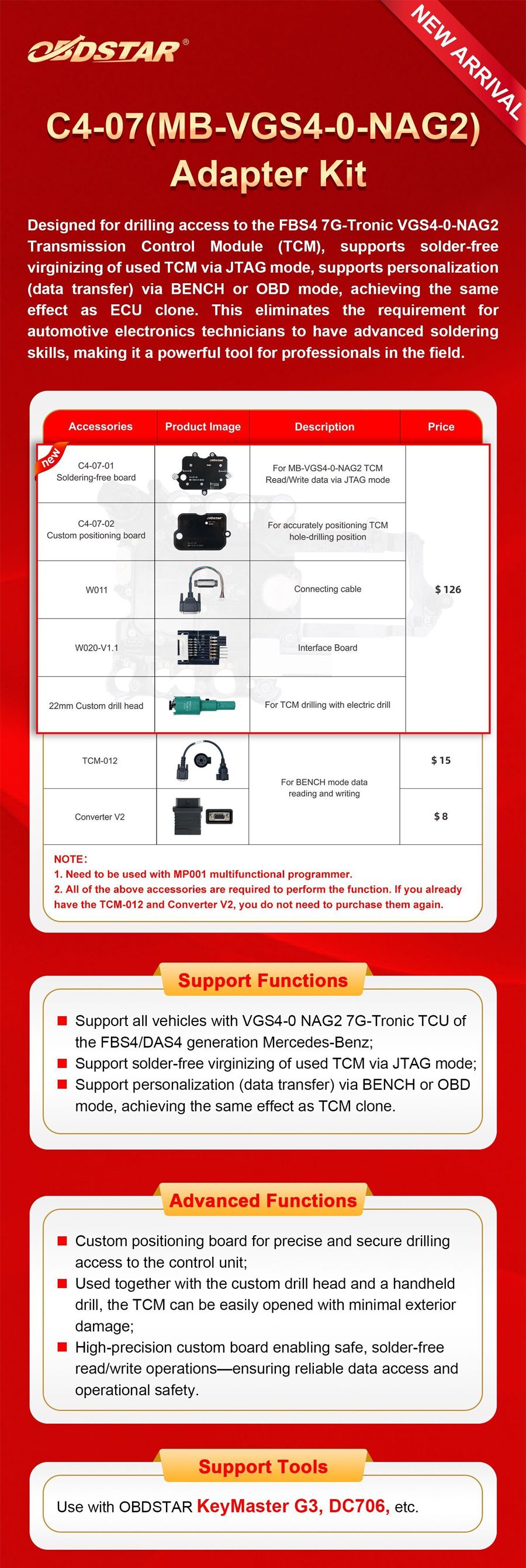 OBDSTAR C4-07(MB-VGS4-0-NAG2) Adapter Kit   