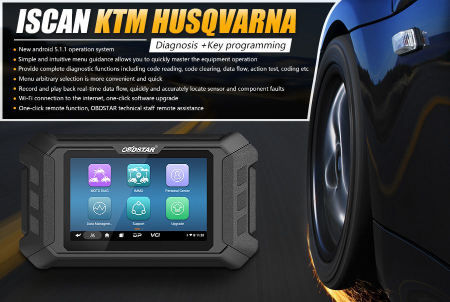 OBDSTAR iScan KTM/HUSQVARNA Intelligent Motorcycle Diagnostic Tool Portable Tablet