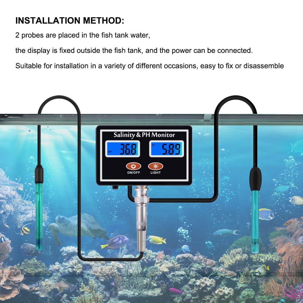 Online PH & Salinity Monitor 2 in 1 Tester