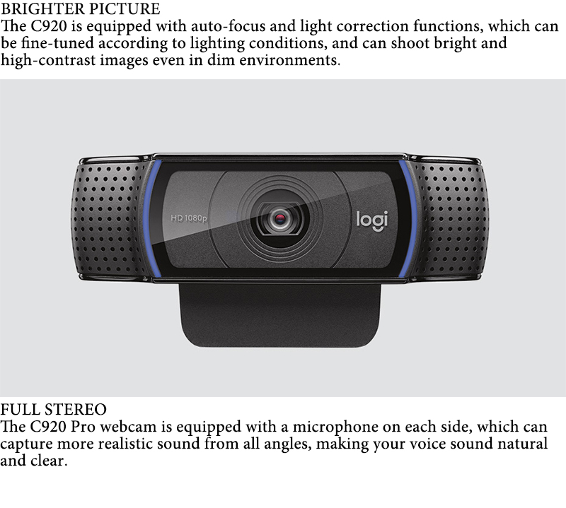 Original Logitech C920 Pro 1080P Full HD Webcam Widescre