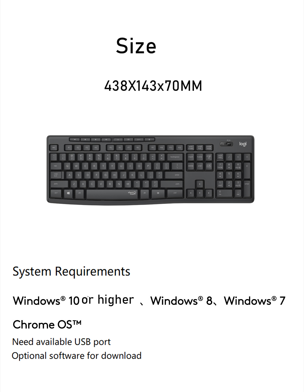 Original Logitech MK295 Wireless Mouse Keyboard Combo Ke